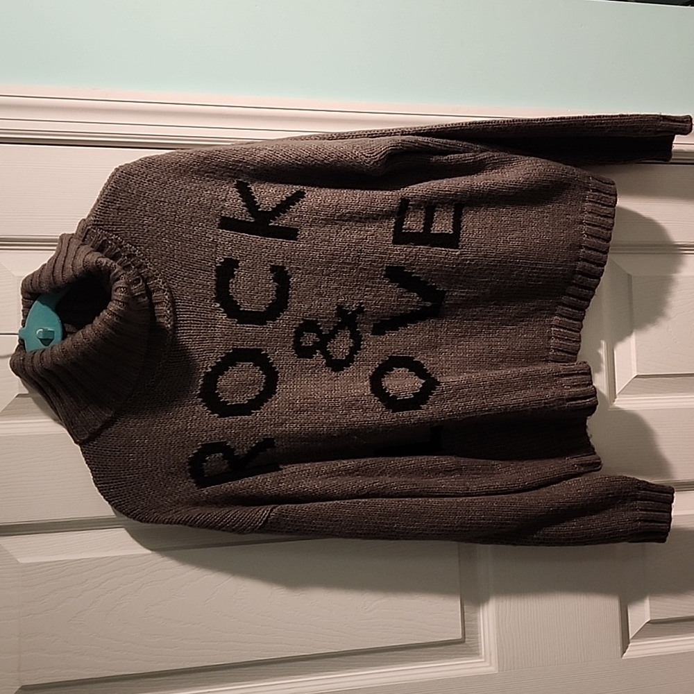 Elan Rock & Love Turtleneck Sweater Size L Gray